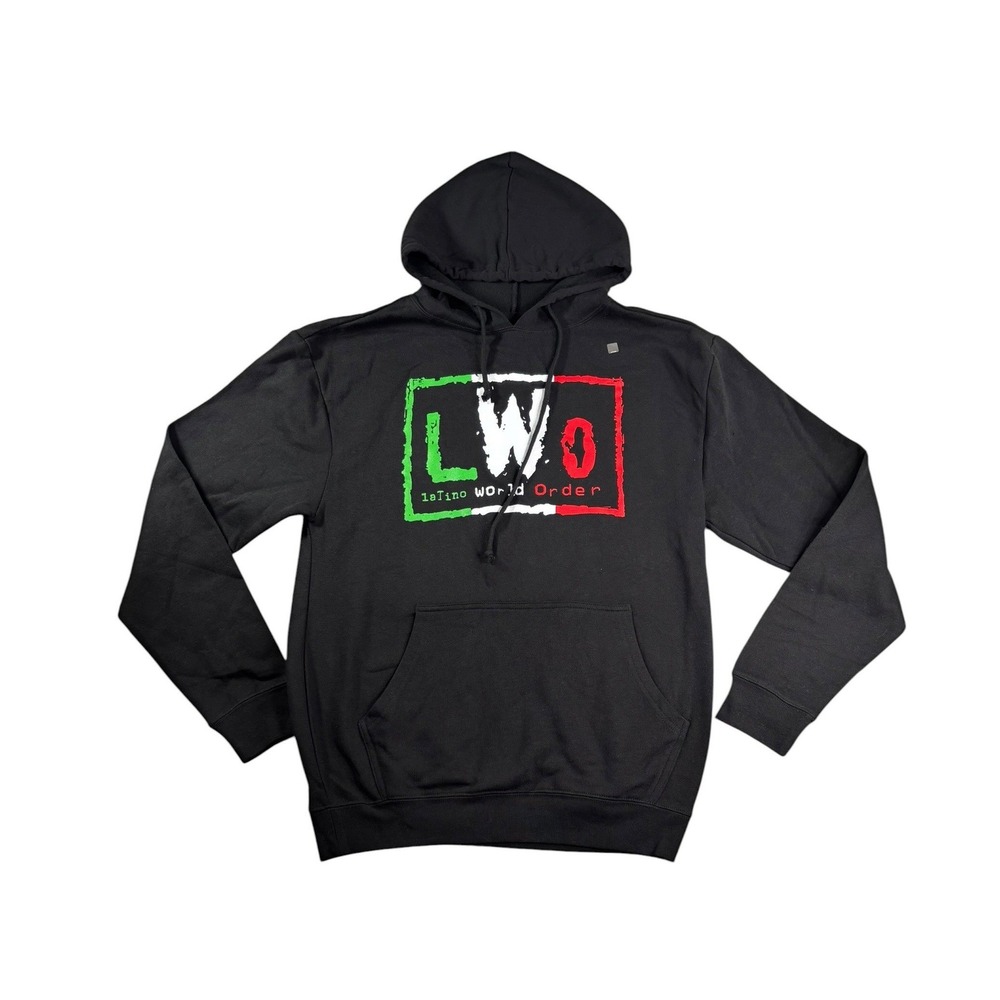 WWE LWO Latino World Order Rey Mysterio Black Graphic Hoodie Mens Small Pullover